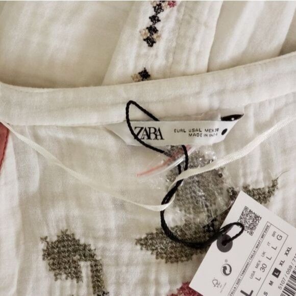 NWT ZARA Beaded Embroidered Tie Front Top/Jacket - Picture 14 of 15